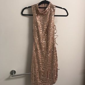 Champagne sequin dress